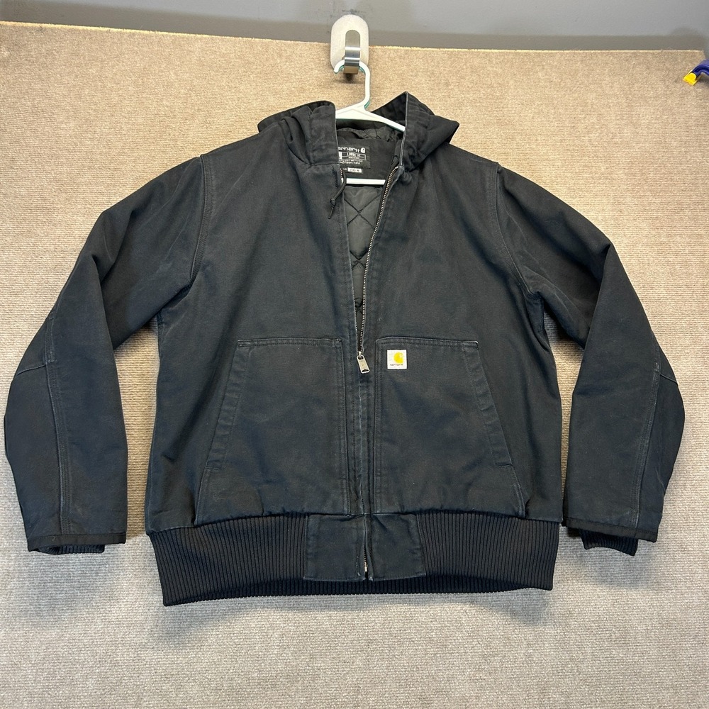 Carhartt J130-W Washed Duck Active Jacket Women's Large Loose Fit Black Lined